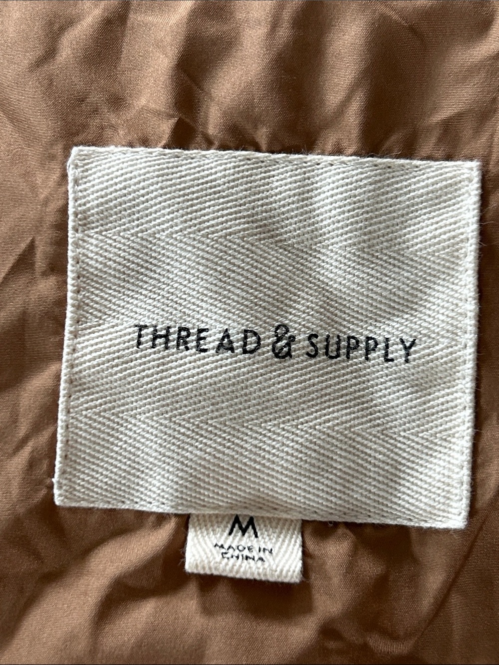 Thread & Supply Issy Puffer Vest Sz M w MEASUREMENTS Cropped Style Caramel Colot - Picture 3 of 12